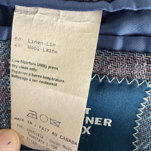Hart Schaffner Marx NY Fit 48R  Plaid Pattern Sport Coat Linen/Wool ($595 new) - Picture 9 of 16